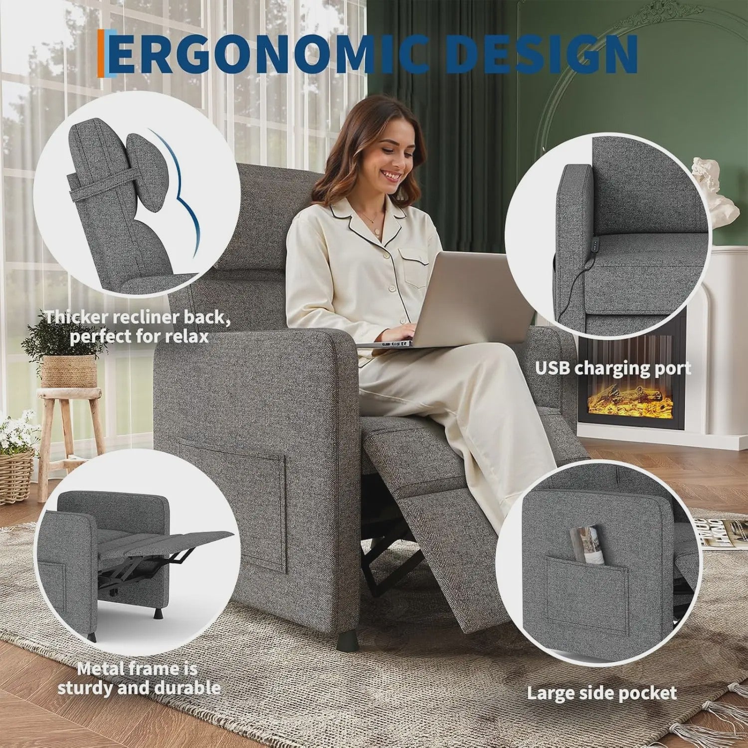 Elektrische Relaxfauteuil met Massage en Verwarmingsfunctie - Comfortabel en Verstelbaar