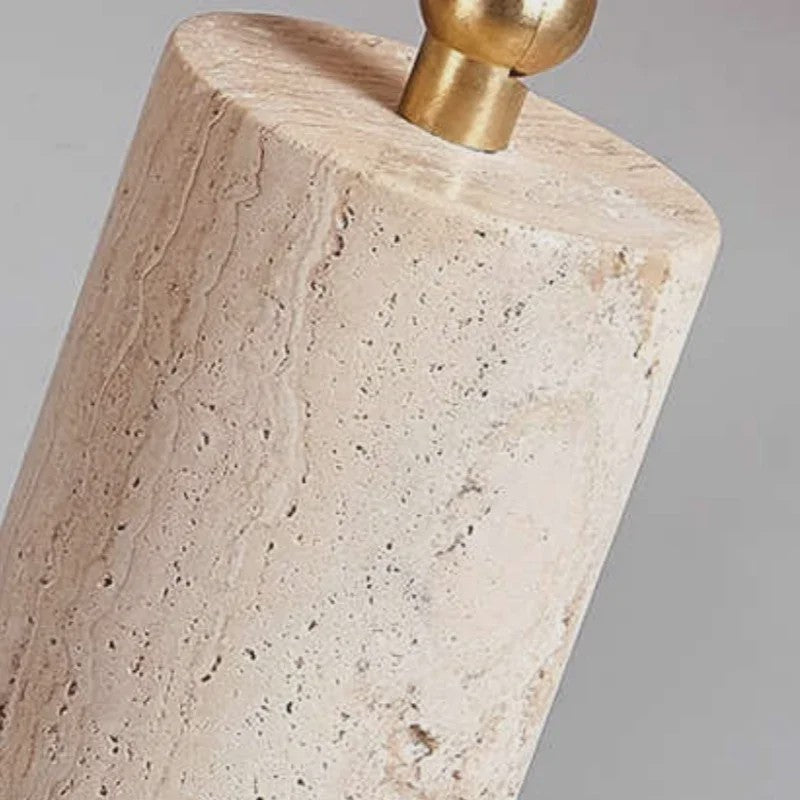 Japanse Wabi-Sabi Plafondlamp: Gele Travertin Spot met 3 Lampen