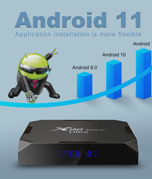 X96 MAX Plus Ultra Android 11 TV Box - 4K/8K Media Player met S905X4 Quad Core & 4GB RAM