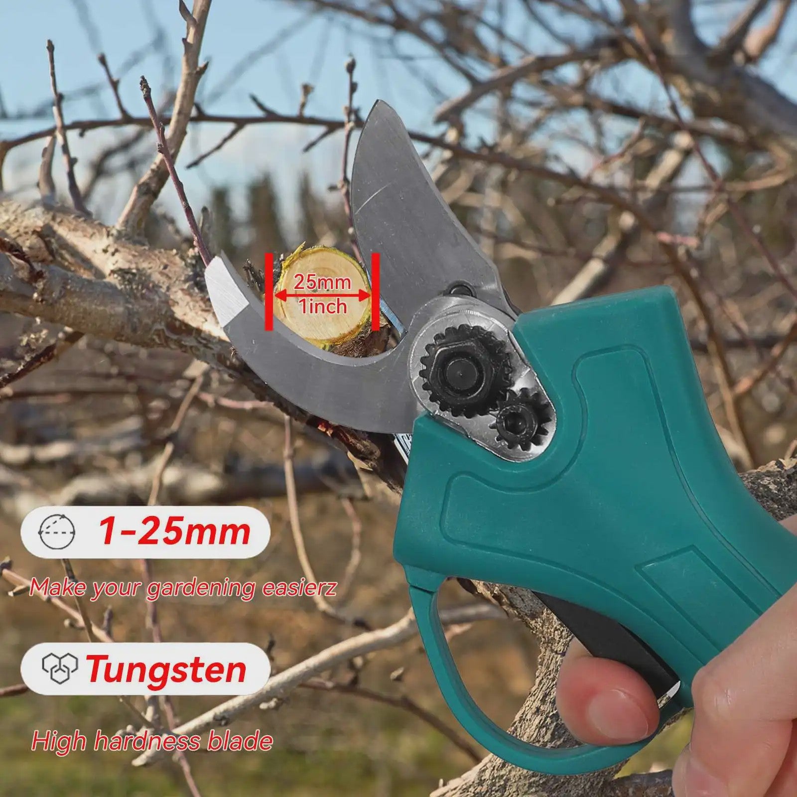 2-in-1 Snoeischaar & Heggenschaar Set: Draadloos, 21V, Snoeien & Trimmen