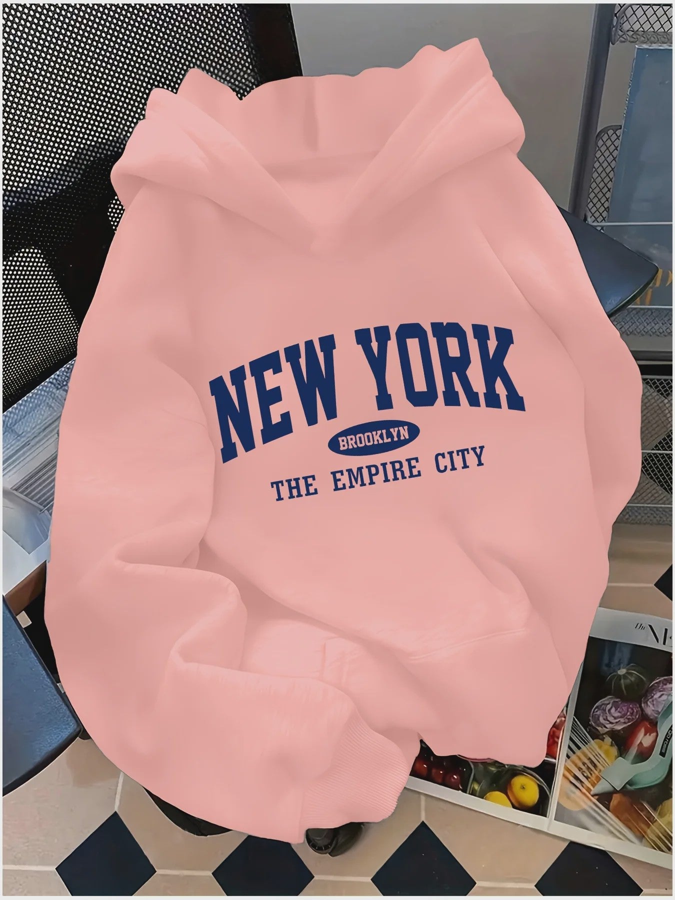Dames Casual Hoodie met Letterprint - Comfortabele Pullover met Kangoeroezakken