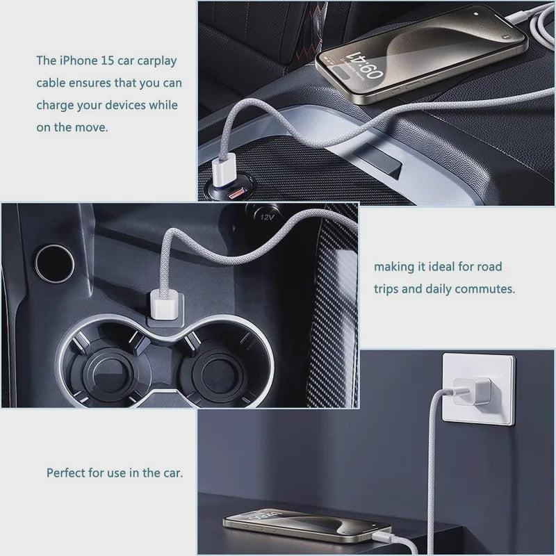 60W PD USB-C naar USB-C Snellader Kabel - Duurzaam & Snel Laden