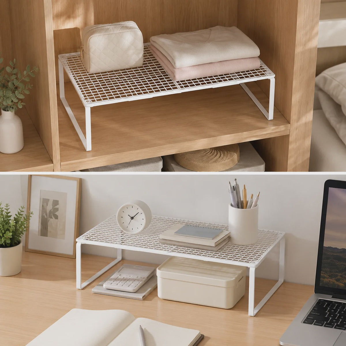 Uitschuifbare Garderobekast Planken Organizer - Stapelbaar & Verstelbaar