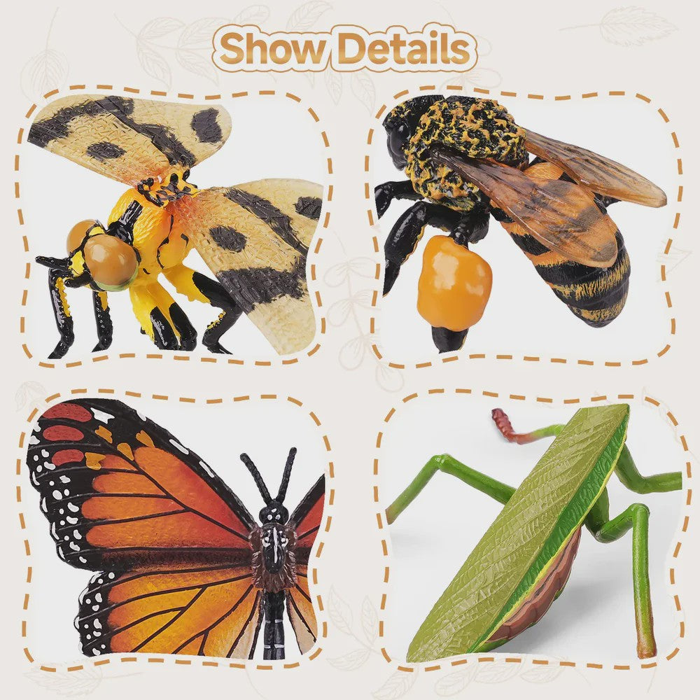 Toymany 12-delige Insecten Speelgoed Set - Realistische Mini Figuren voor Kinderen, Cadeau & Taartdecoratie