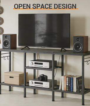 TV Meubel met Open Opbergvakken en Soundbar Plank - Geschikt voor TV's tot 55 Inch