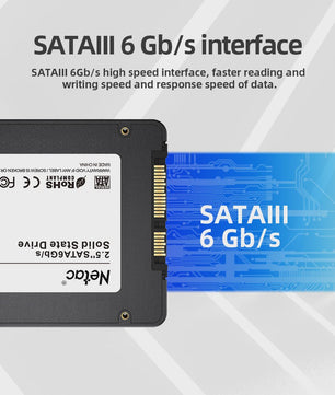 Netac 2.5" SATA III SSD - Snelle Interne Harde Schijf voor Laptop & PC (128GB-2TB)