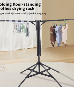 Opvouwbaar Kleding Droogrek met 6 Armen - Staand, Ruimtebesparend voor Balkon & Wasruimte