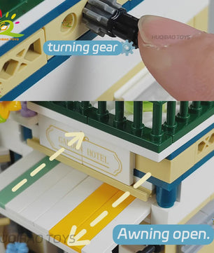 HUIQIBAO Mini Tuin Hotel Bouwset - 997 Stenen voor Stadsstraat Huis Model & Display Speelgoed