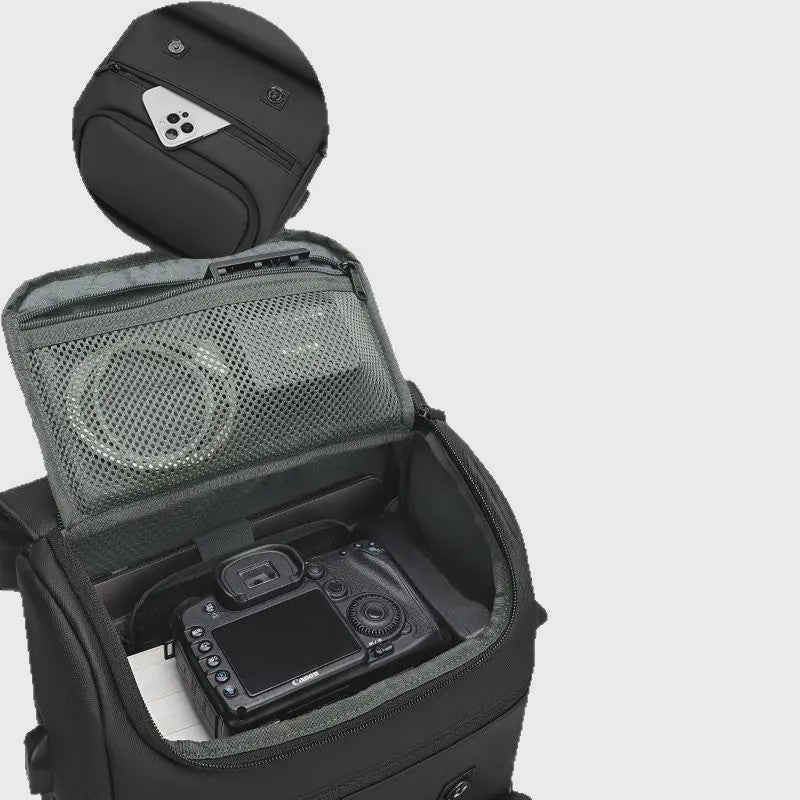 Waterdichte Fototas Rugzak - Retro Stijl, Grote Capaciteit voor Camera & Laptop