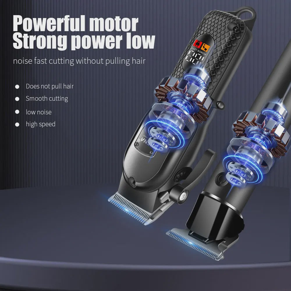 Professionele Baardtrimmer en Tondeuse Kit met LCD Display