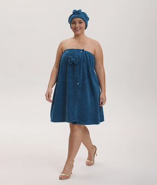 Draagbare Handdoek Set: Badjas Rok & Haarband - Zacht & Absorberend