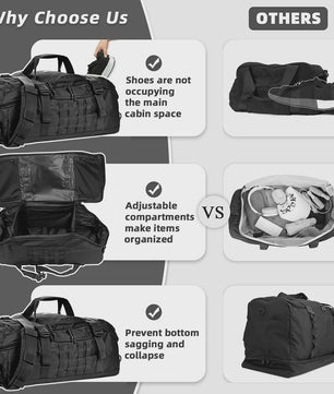 45L Outdoor Rugzak - Molle Tactische Duffel Bag voor Sport, Hiking & Reizen