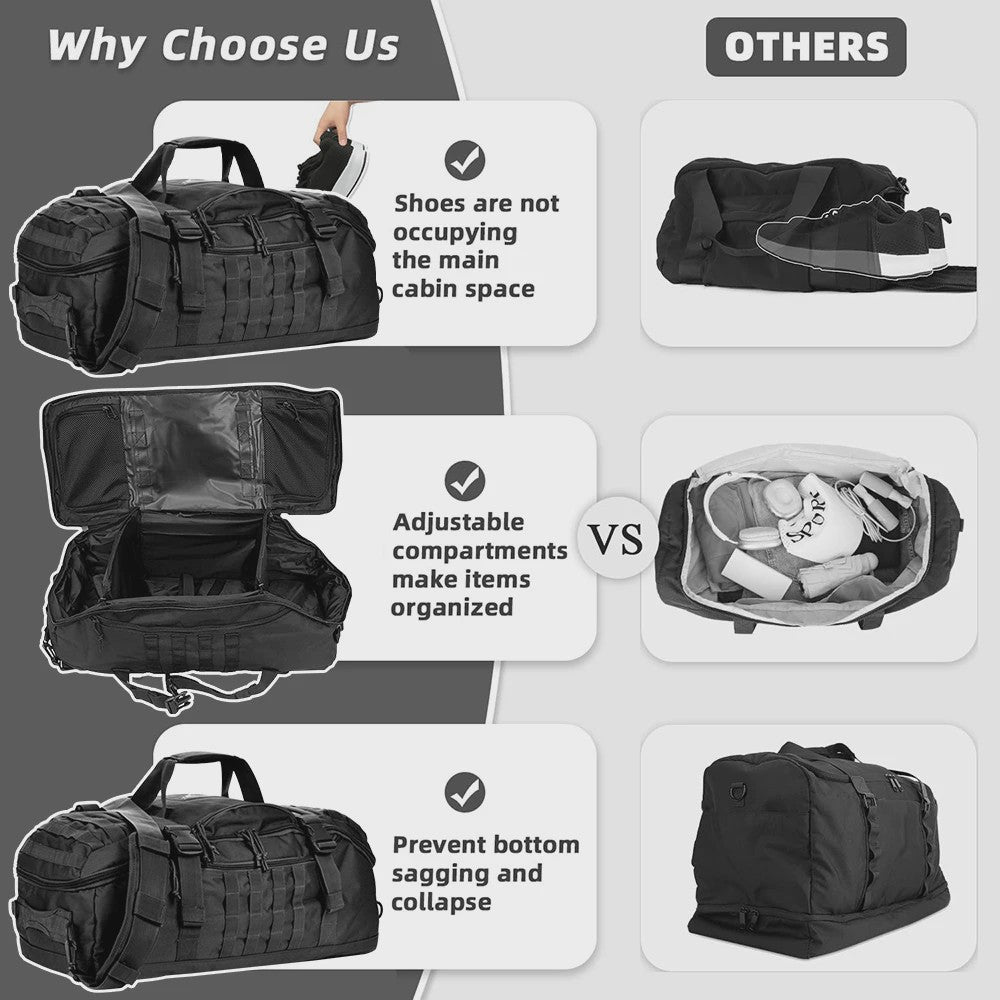 45L Outdoor Rugzak - Molle Tactische Duffel Bag voor Sport, Hiking & Reizen