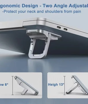 2x Mini Opvouwbare Laptopstandaard - Draagbaar, Verstelbaar & Zelfklevend voor Betere Houding