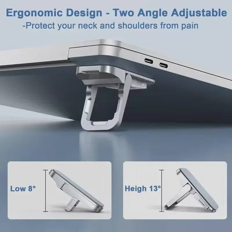 2x Mini Opvouwbare Laptopstandaard - Draagbaar, Verstelbaar & Zelfklevend voor Betere Houding