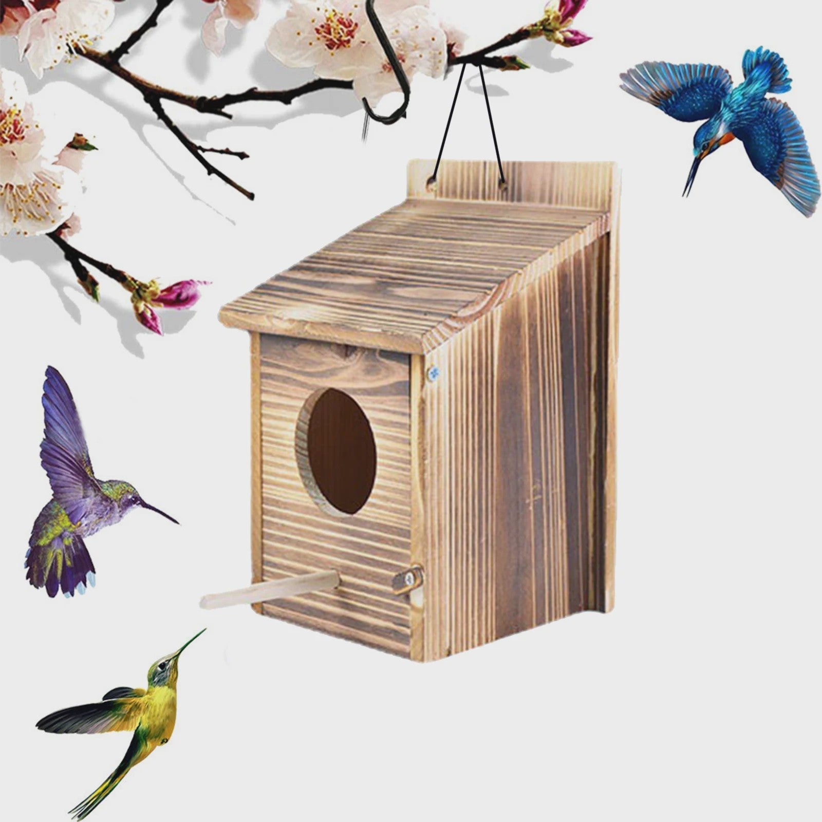 Houten Vogelhuisje Buiten - Weerbestendig Nestkastje voor Vogels & Papegaaien