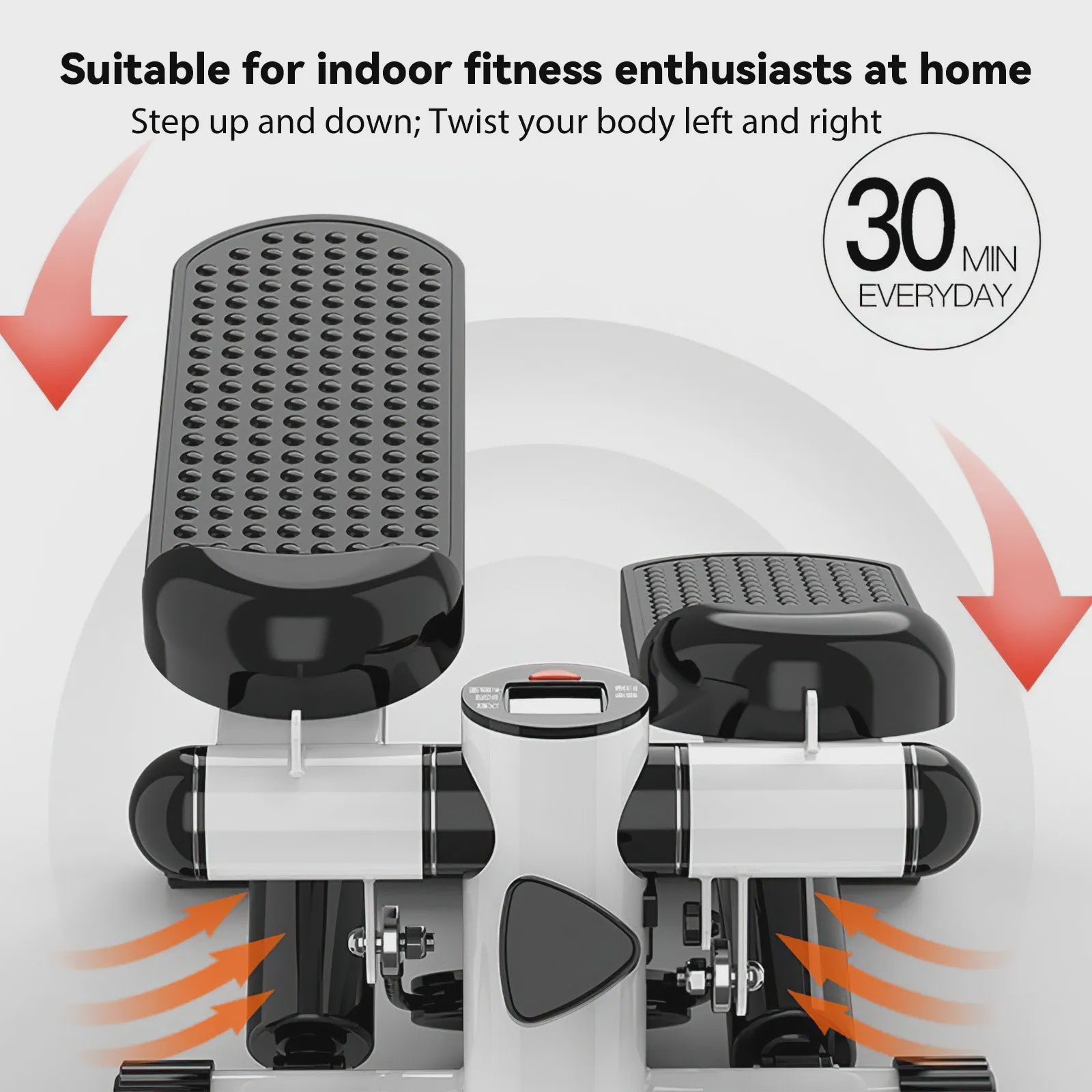 Mini Stepper met Weerstandsbanden - Compacte Full Body Workout Machine voor Thuis