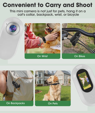 Mini Huisdier Camera voor Halsband - 1080P HD Actiecamera voor Hond & Kat, Brede Hoek, Inclusief 32GB SD Kaart