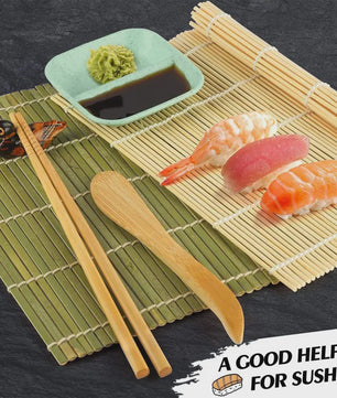 Compleet Sushi Maken Set: Bamboe Mats, Bazooka, Lepels, Eetstokjes & Meer