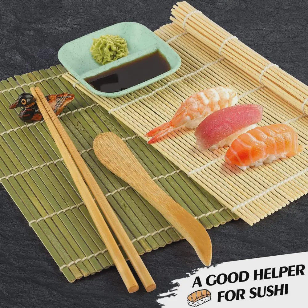 Compleet Sushi Maken Set: Bamboe Mats, Bazooka, Lepels, Eetstokjes & Meer