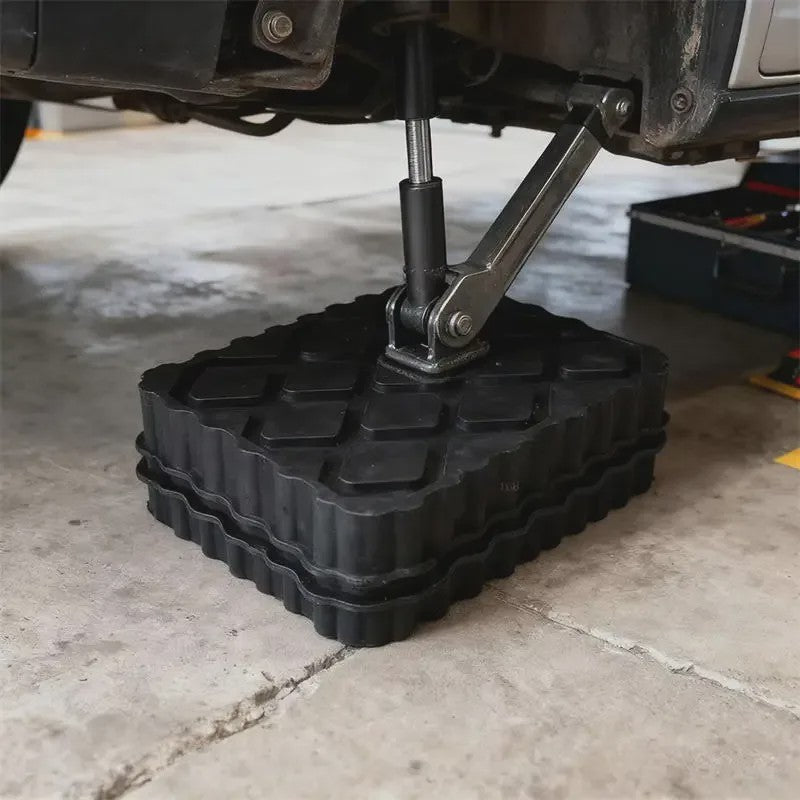 4x Zwarte Rubberen Krikpads 120x80x20mm - Anti-Slip Ondersteuning voor Autokrikken