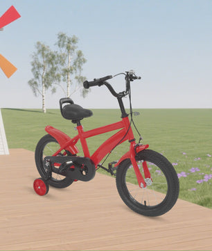 14 Inch Kinderfiets met Zijwielen - Leerfiets voor Jongens en Meisjes