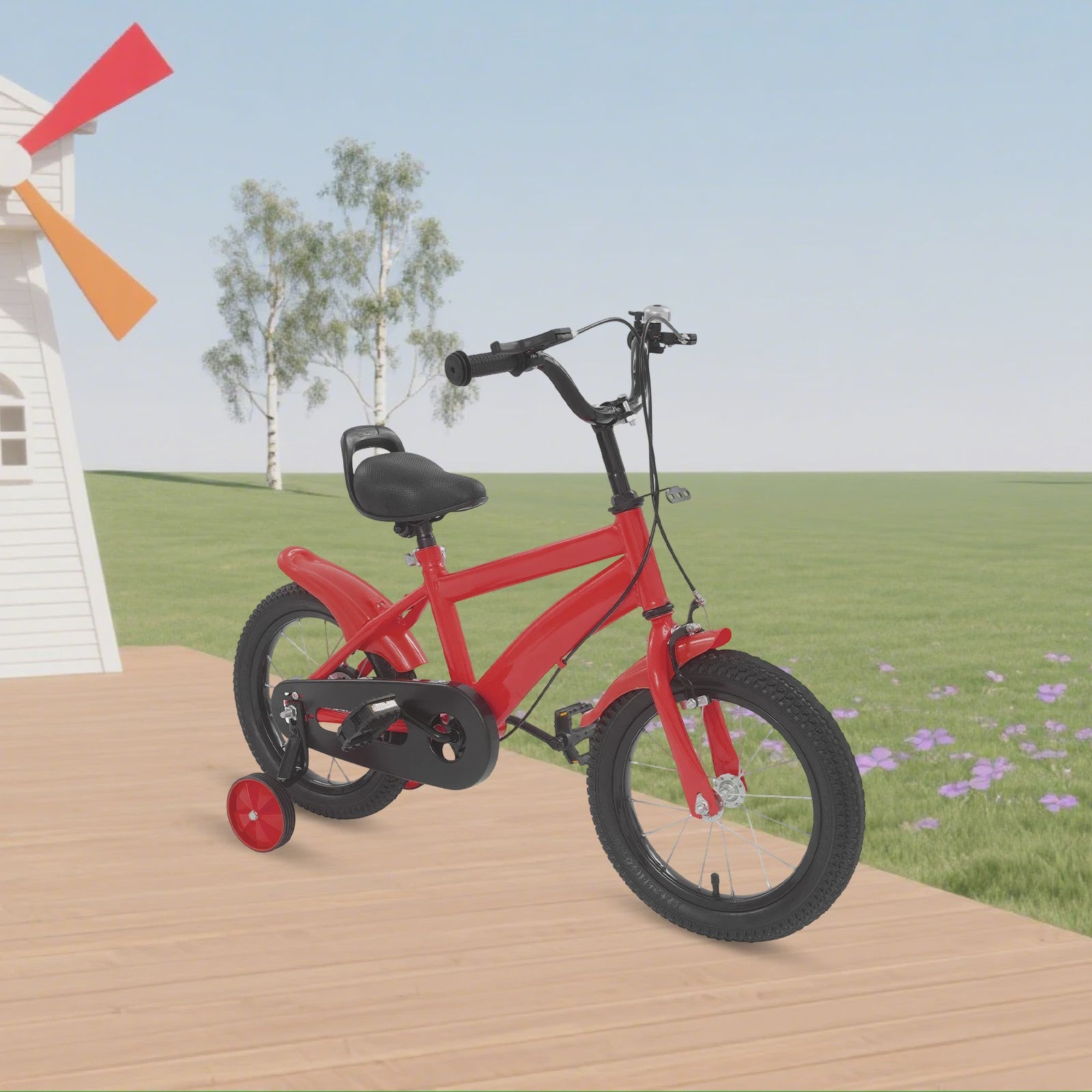 14 Inch Kinderfiets met Zijwielen - Leerfiets voor Jongens en Meisjes