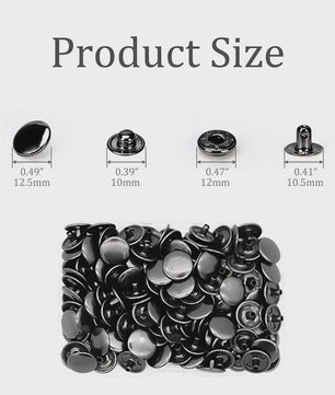 Roestvrij Staal Drukknopen Set 12.5mm Gunmetal Zwart - Kleding & Tassen