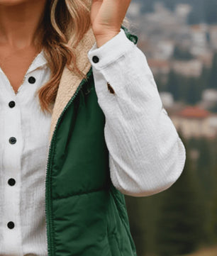 Dames Winter Vest met Capuchon - Fleece Gevoerd Katoen