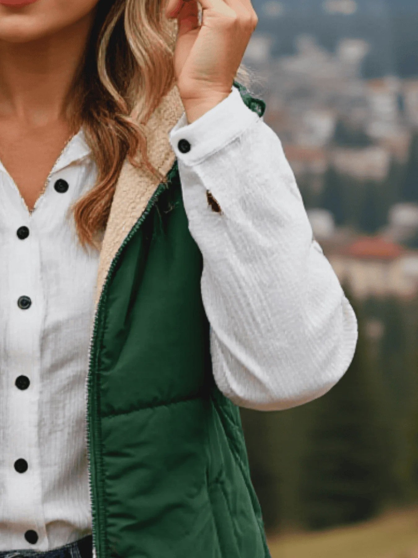 Dames Winter Vest met Capuchon - Fleece Gevoerd Katoen