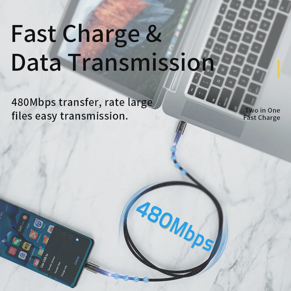 Essager PD 100W Type C naar C Kabel - Snel Opladen & Data voor Telefoon, Laptop, iPad