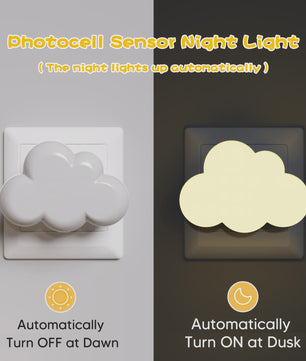 Wolk Nachtlampje met LED en Sensor - Automatisch Aan/Uit voor Kinderkamer, Trap & Gang