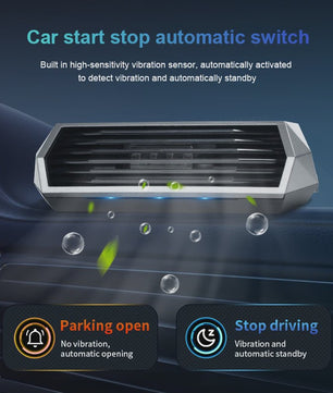 Zonne-energie Auto Luchtzuiveraar met Vibratiesensor - Automatische Werking