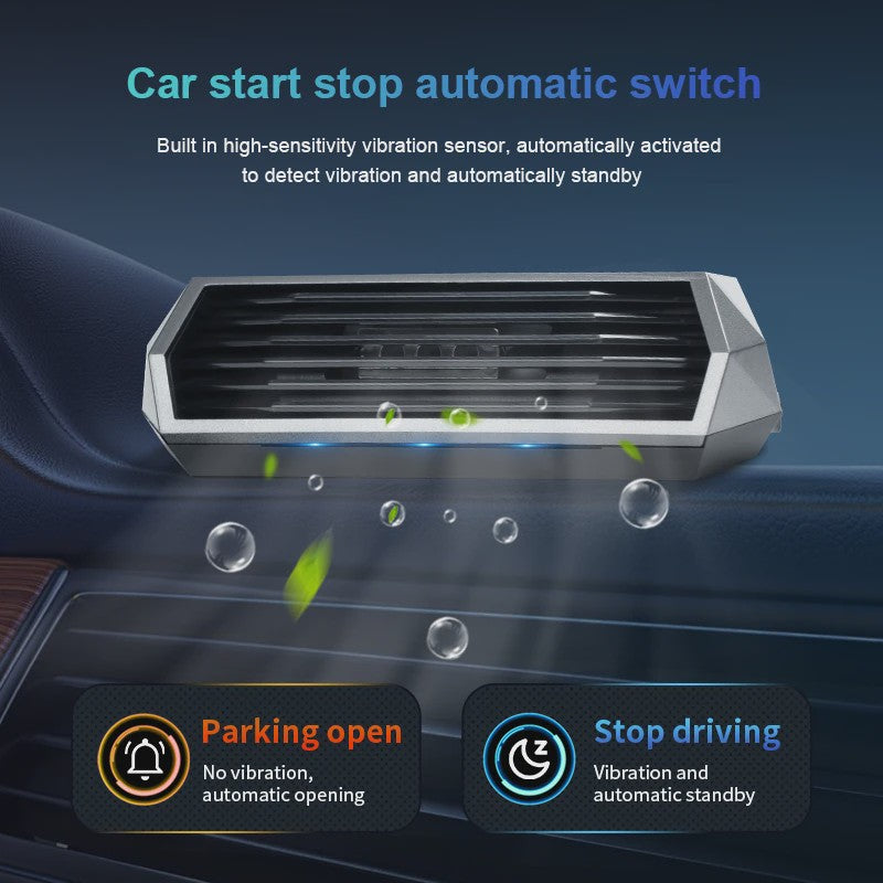 Zonne-energie Auto Luchtzuiveraar met Vibratiesensor - Automatische Werking