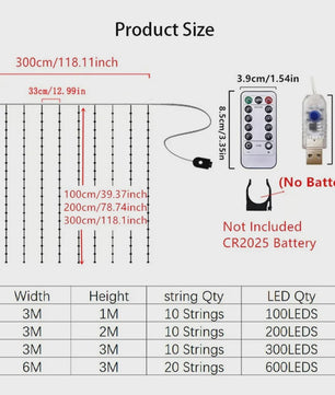 LED Gordijn Lichtjes met Afstandsbediening - USB Feestverlichting voor Huis, Bruiloft & Kerst