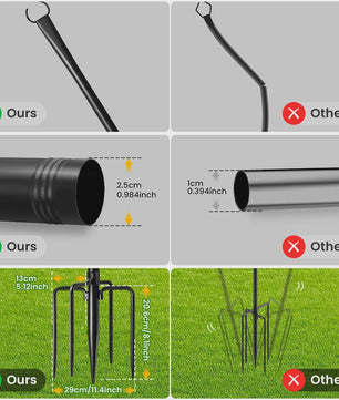 10FT Metalen Verstelbare Paal voor Slingerlichtjes - Waterdicht & Robuust