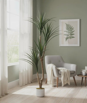 Realistische Kunst Dracaena Marginata Boom - 165cm Hoge Kunstplant in Pot voor Binnen Decoratie