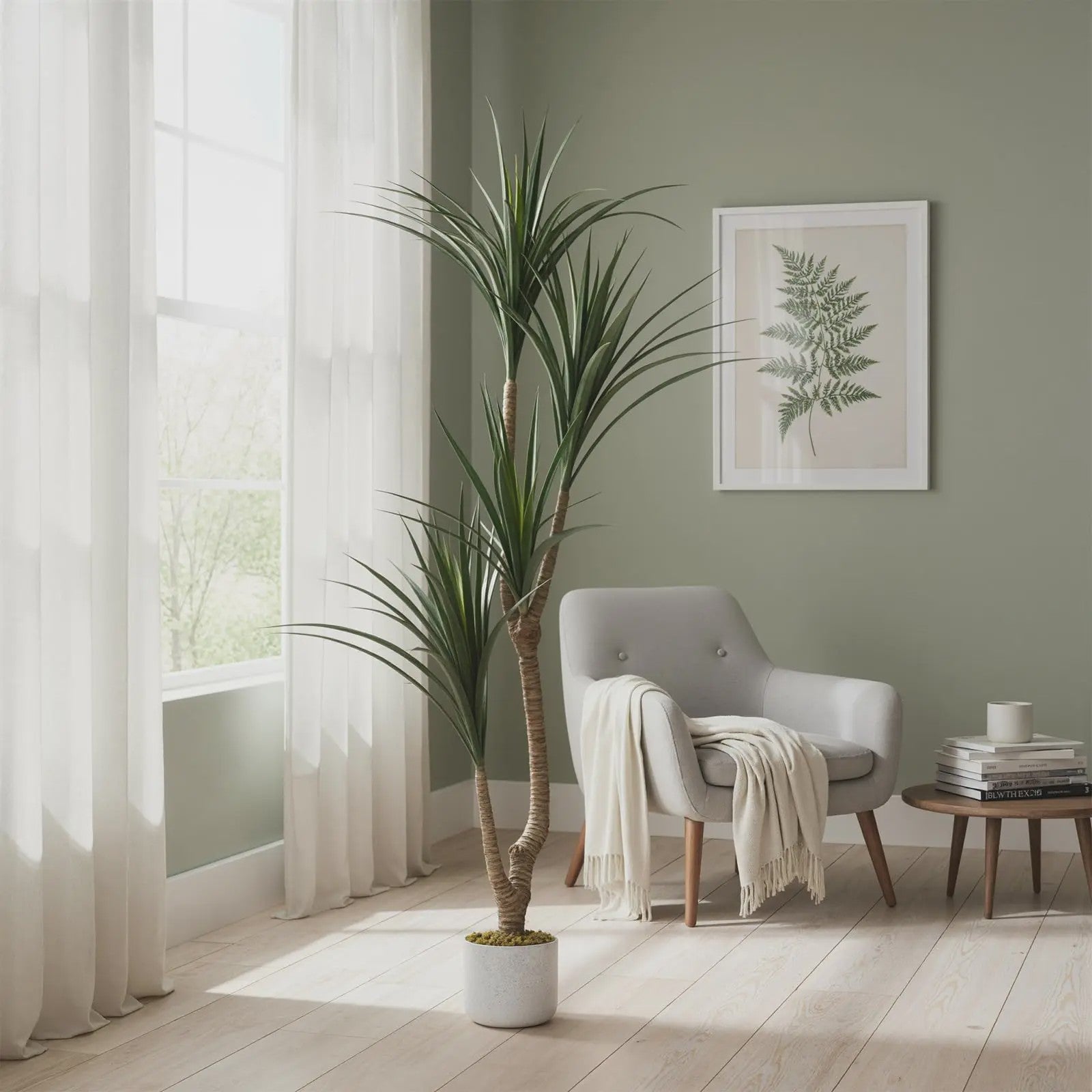 Realistische Kunst Dracaena Marginata Boom - 165cm Hoge Kunstplant in Pot voor Binnen Decoratie