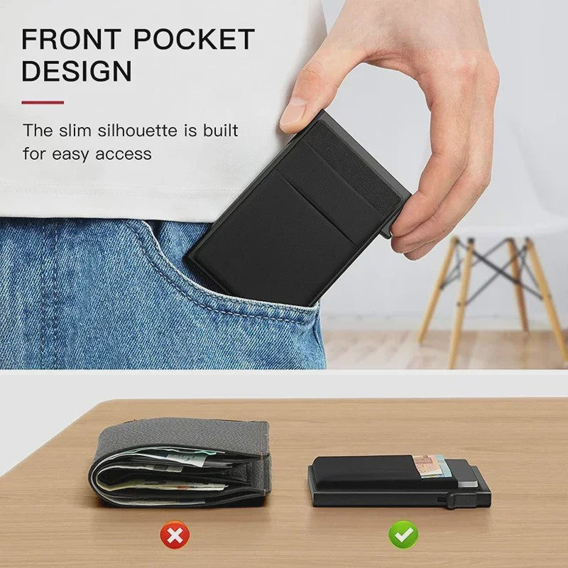Slimme RFID Portemonnee Kaarthouder - Pop-up Aluminium Creditcard Wallet