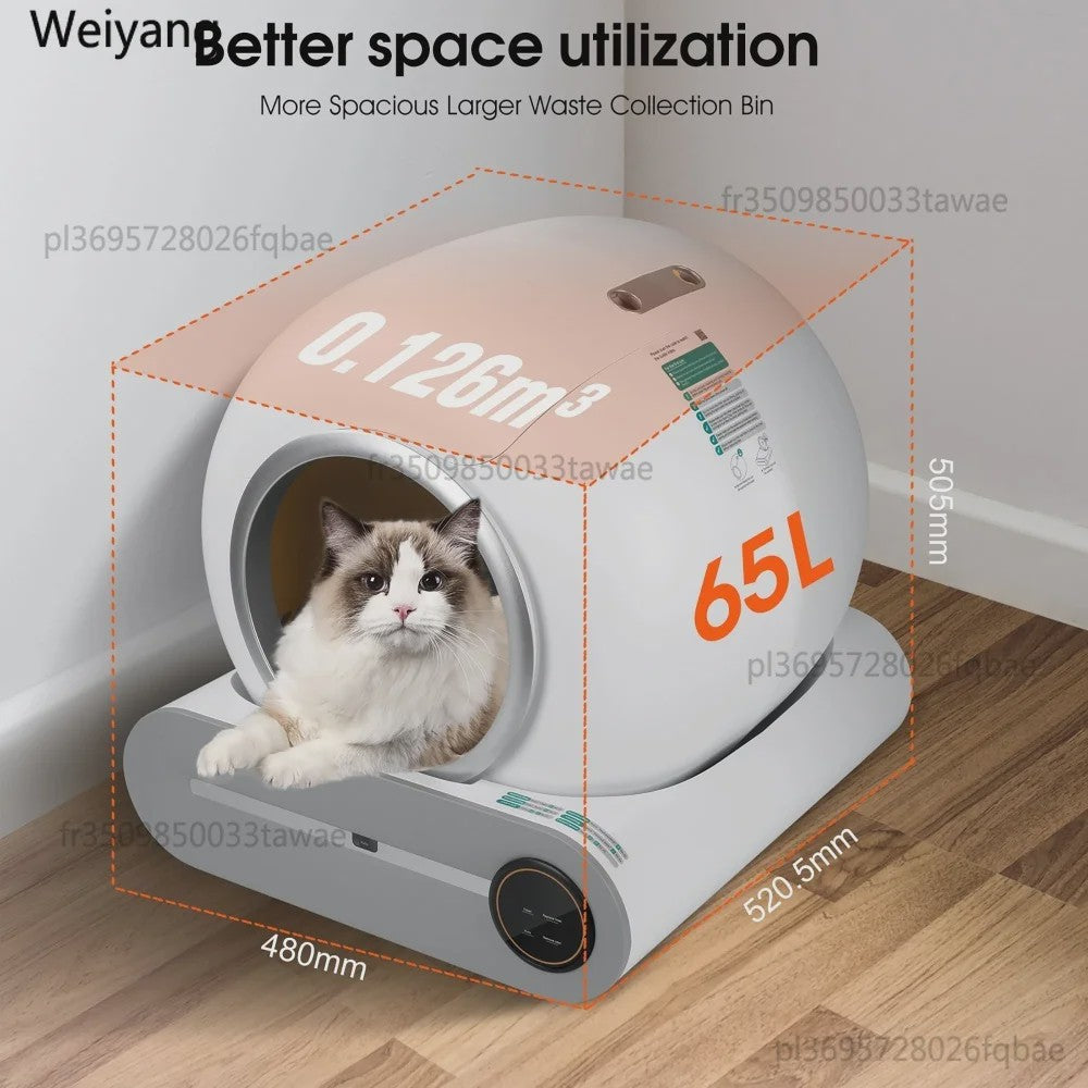 65L Slimme Zelfreinigende Kattenbak - Automatisch, App Gestuurd & Geurloos