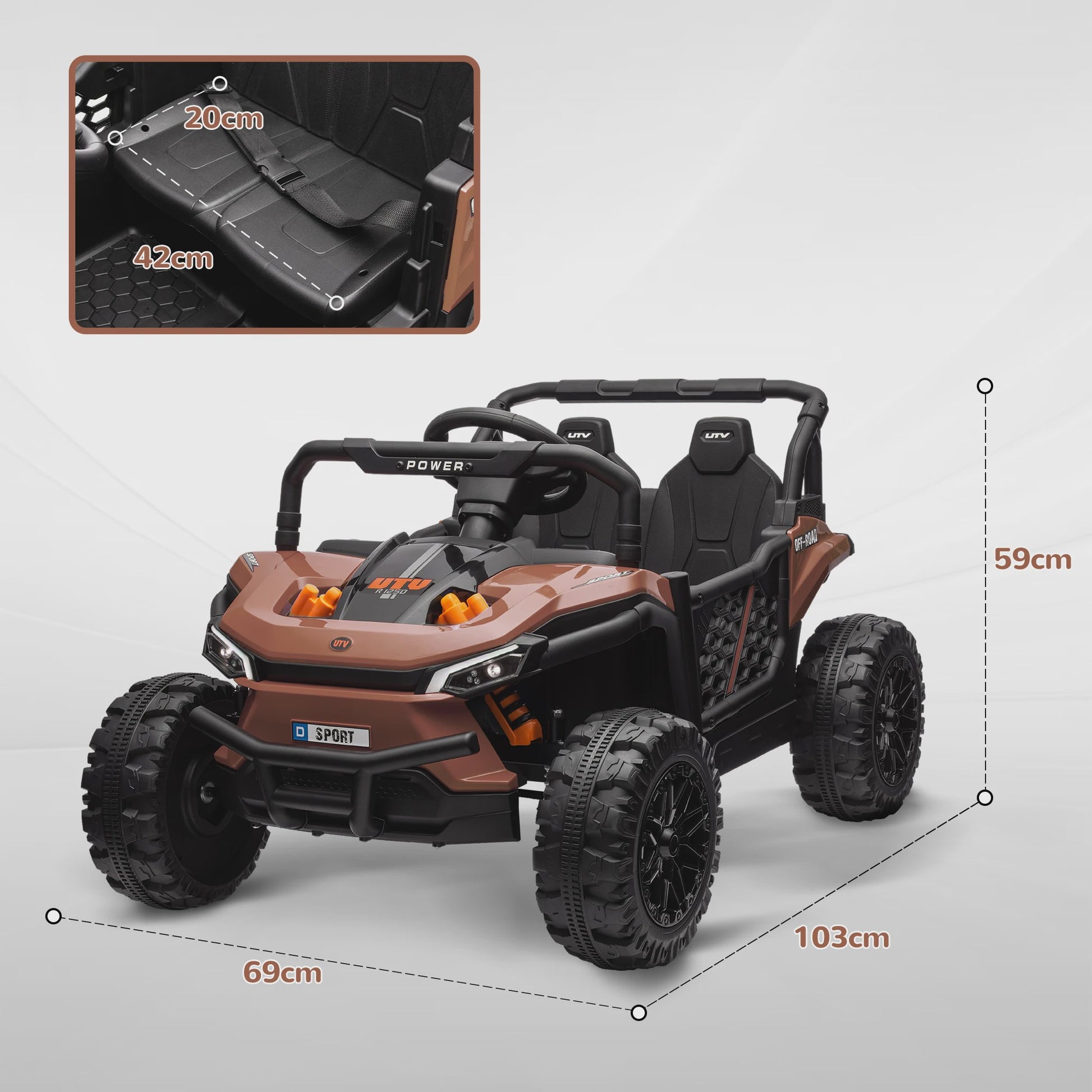 Elektrische Kinder Buggy Bruin met Afstandsbediening - 2 Motoren