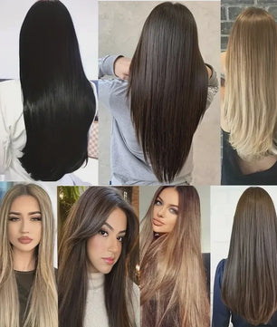 Synthetische Haarverlenging Set: 6 Delen Clip-in Extensions 60cm Lang & Steil