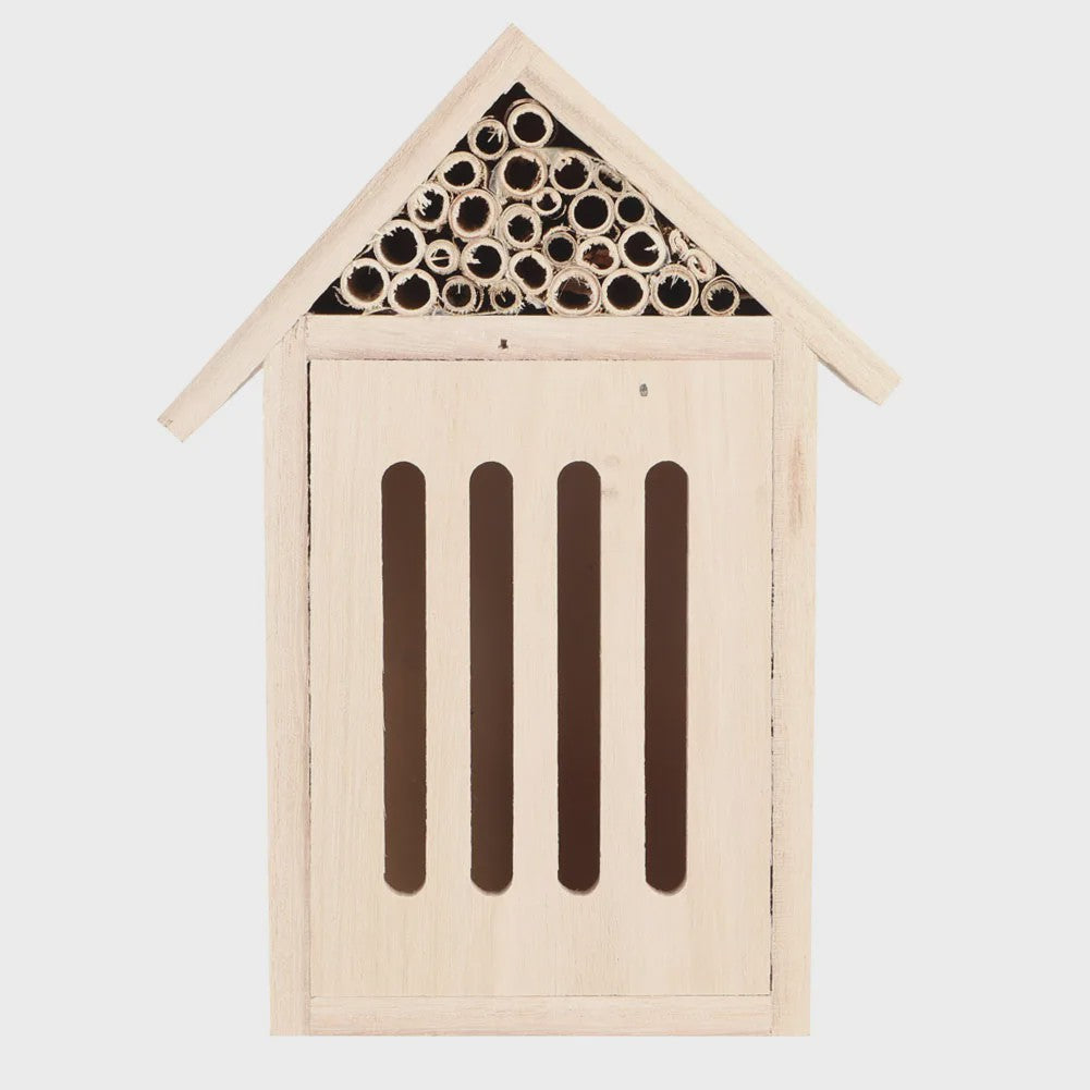 Houten Insectenhotel en Bijenhuis - Decoratieve Nestkast voor Tuin en Balkon