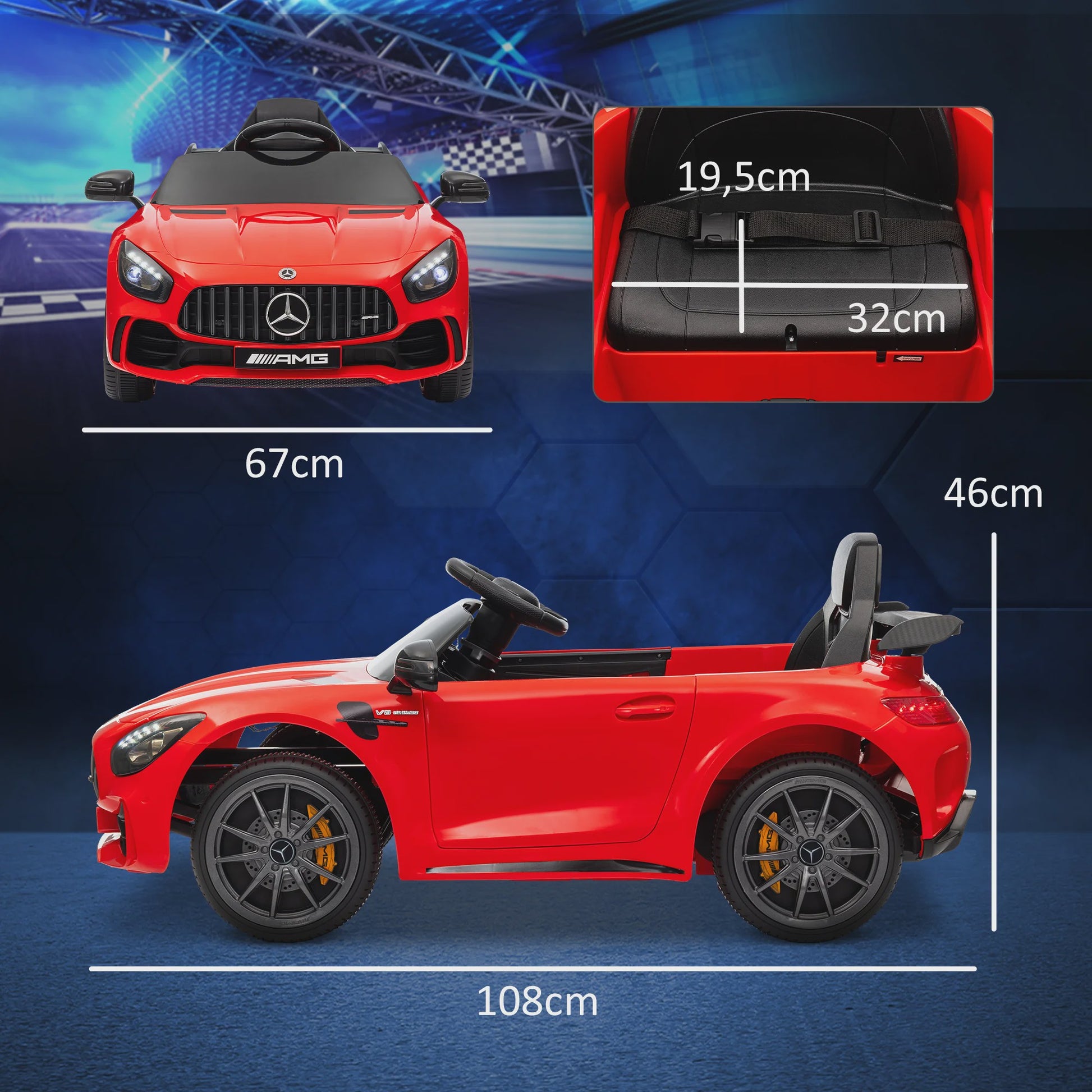 Elektrische Kinderauto Mercedes-Benz AMG GTR 12V met 2.4G Afstandsbediening