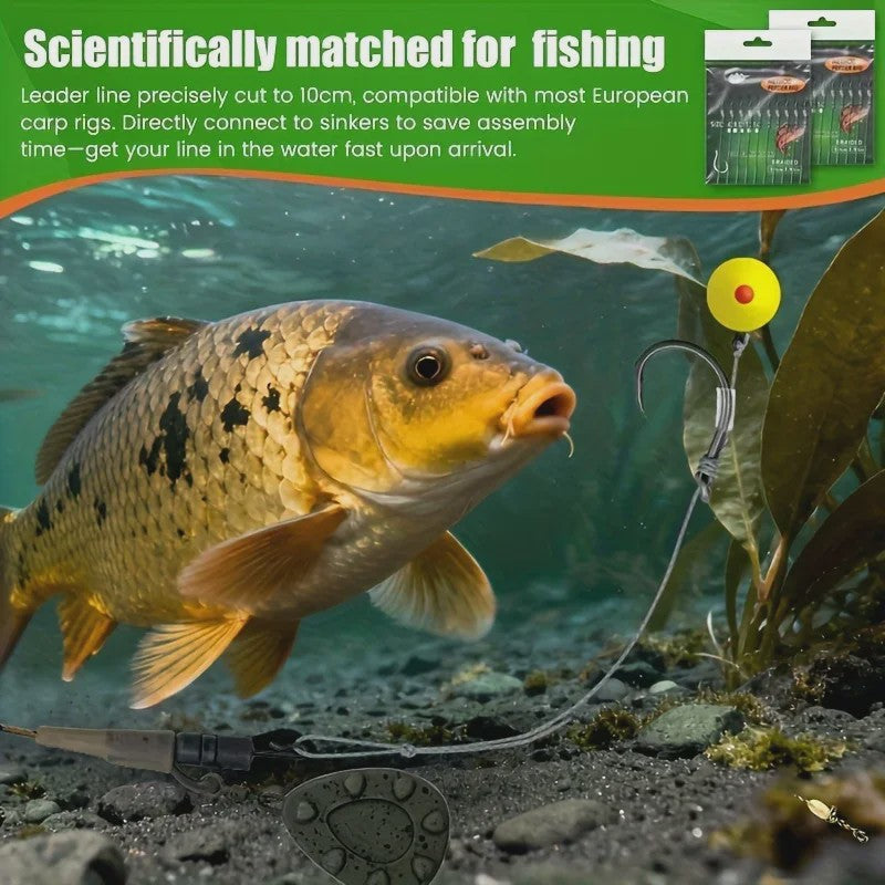 Method Feeder Rigs Set: 10/20 Stuks Haken met Gevlochten Lijn voor Feeder Vissen