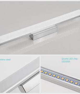 Moderne LED Spiegelverlichting Wandlamp - RVS Zwart/Zilver
