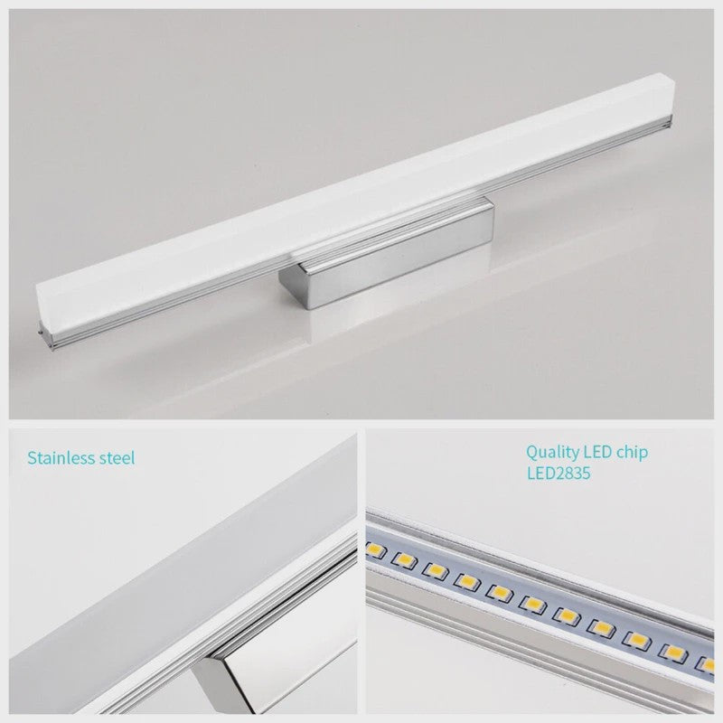 Moderne LED Spiegelverlichting Wandlamp - RVS Zwart/Zilver