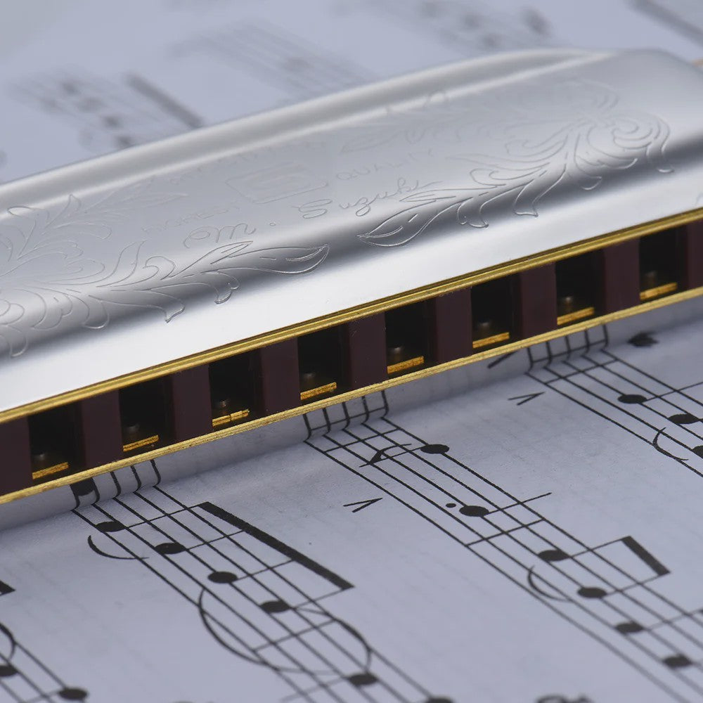 Folkmaster Blues Harmonica - 10 Gaten, 20 Tonen, Diatonisch - Ideaal voor Beginners