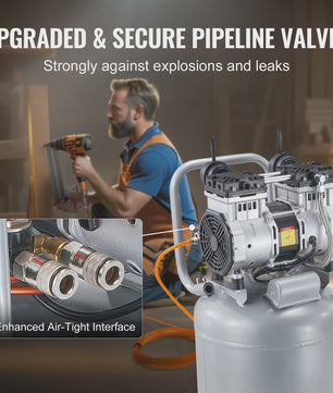 Krachtige 13 Gallon Olievrije Aircompressor 2HP - Draagbaar voor Werkplaats & Doe-het-zelf