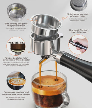 HiBREW H10B Espresso Machine: 20 Bar, Instelbare Temperatuur, Koud & Warm, Super Slim Koffiezetapparaat